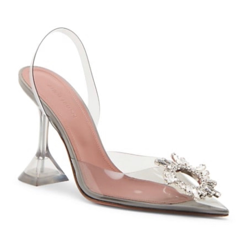 Amina Muaddi
Begum 95mm transparent slingback pumps